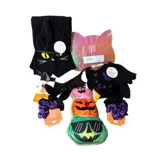 Cat Lover Halloween Bundle Girls Blanket Toys Wall Sign Catnip Toy & More! NEW